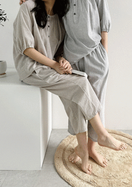 잔체크 홈웨어 잠옷 세트 (2 color)